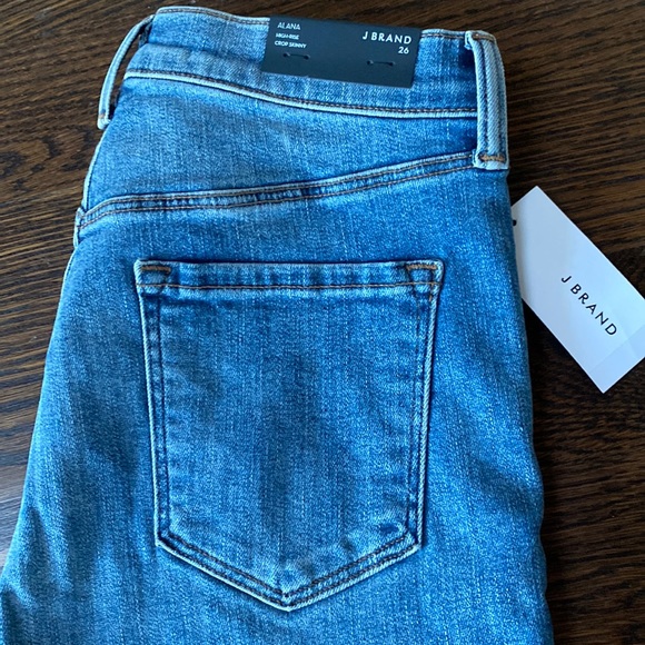 NWT J Brand Alana High Rise Crop Skinny Jeans Delphi Fabric Denim Raw hem, sz 26 - Picture 6 of 16